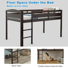 Load image into Gallery viewer, Modern Minimalist Bedroom Loft Bed with Guardrail and Ladder