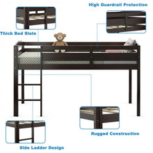 Load image into Gallery viewer, Modern Minimalist Bedroom Loft Bed with Guardrail and Ladder