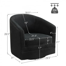 Load image into Gallery viewer, Costway Black Modern Swivel Chairs for Living Room - 360° Rotating Armchair