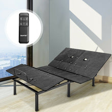 Load image into Gallery viewer, Black Adjustable Electric Bed Frame with Wireless Remote Control