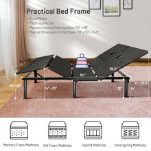 Load image into Gallery viewer, Black Adjustable Electric Bed Frame with Wireless Remote Control