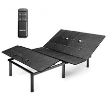 Load image into Gallery viewer, Black Adjustable Electric Bed Frame with Wireless Remote Control