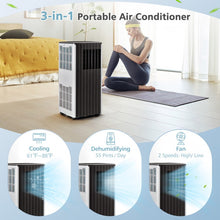 Load image into Gallery viewer, 10000 BTU Black 3-in-1 Portable Air Conditioner with Timer