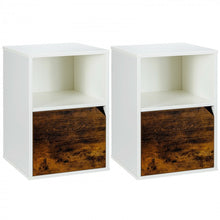 Load image into Gallery viewer, 3-Tier Storage Bedside Cabinet with Doors for Bedroom
