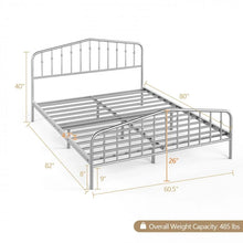 Load image into Gallery viewer, Silver Metal Platform Bed Frame with Non-Slip Feet Pads