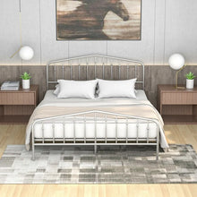 Load image into Gallery viewer, Silver Metal Platform Bed Frame with Non-Slip Feet Pads