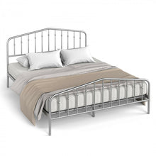 Load image into Gallery viewer, Silver Metal Platform Bed Frame with Non-Slip Feet Pads