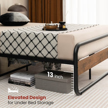 Load image into Gallery viewer, Curved High Headboard Metal Bed Frame