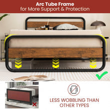 Load image into Gallery viewer, Curved High Headboard Metal Bed Frame
