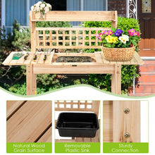 Charger l'image dans la galerie, Outdoor Garden Wooden Sliding Top Plant Potting Bench
