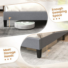 Load image into Gallery viewer, Costway Gray Queen Bed Frame with Button Tufted Headboard - Platform Bed with Storage Underneath