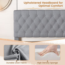 Load image into Gallery viewer, Costway Gray Queen Bed Frame with Button Tufted Headboard - Platform Bed with Storage Underneath