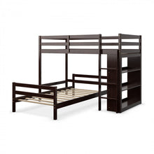 Load image into Gallery viewer, Costway Bunk Bed with 3-Tier Shelving Loft Style