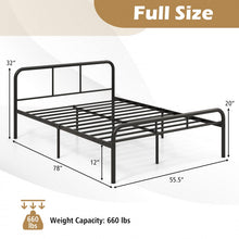 Load image into Gallery viewer, Costway Furniture:Black Metal Bed Frame with Under-Bed Storage Space