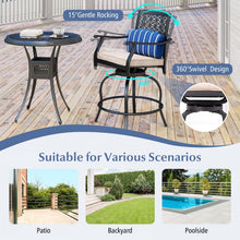 Load image into Gallery viewer, Costway Patio Swivel Chairs Set of 2 with Cushions - Suitable for Bar, Pool, and Patio