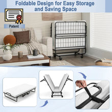 Load image into Gallery viewer, Portable Metal Double Folding Bed with Memory Foam Mattress