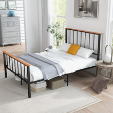Load image into Gallery viewer, Black Metal Bed Frame with Headboard and Footboard, Suitable for Bedroom