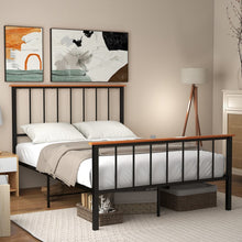 Load image into Gallery viewer, Black Metal Bed Frame with Headboard and Footboard, Suitable for Bedroom