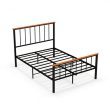 Load image into Gallery viewer, Black Metal Bed Frame with Headboard and Footboard, Suitable for Bedroom