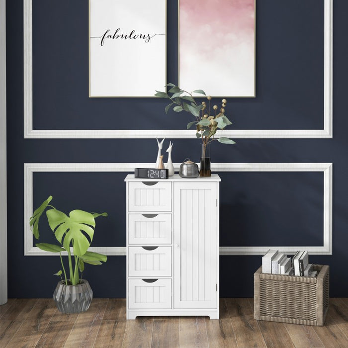 Multipurpose Storage Cabinet with 4 Drawers, Wooden