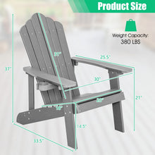 Charger l'image dans la galerie, Adirondack Chair with Hidden Cup Holder, Suitable for Outdoor Garden and Patio