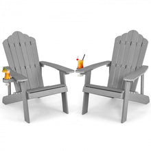 Charger l'image dans la galerie, Adirondack Chair with Hidden Cup Holder, Suitable for Outdoor Garden and Patio