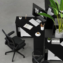Load image into Gallery viewer, Corner Workstation with Storage Shelves for Bedroom Office and Computer Desk