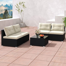 Load image into Gallery viewer, Costway 5-Piece Patio Couch Sectional Set with Coffee Table and Cushions - Suitable for Backyard, Pool, and Garden