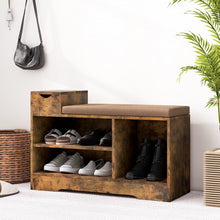 Load image into Gallery viewer, Vintage Open Entryway Shoe Cabinet with Bench and Drawers