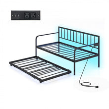 Load image into Gallery viewer, Modern Minimalist Metal Sofa Bed with Built-in LED Lighting