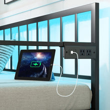 Load image into Gallery viewer, Modern Minimalist Metal Sofa Bed with Built-in LED Lighting