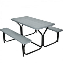 Load image into Gallery viewer, Costway Outdoor Patio Metal Base Picnic Table and Bench Set