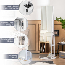 Load image into Gallery viewer, Multifunctional 360° Rotating Mirror Jewelry Cabinet with Built-in LED Lights - Ideal for Bedroom and Makeup Room