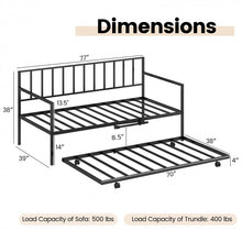 Load image into Gallery viewer, Modern Minimalist Sofa Bed with Pull-Out Wheeled Bed for Two