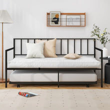 Load image into Gallery viewer, Modern Minimalist Sofa Bed with Pull-Out Wheeled Bed for Two