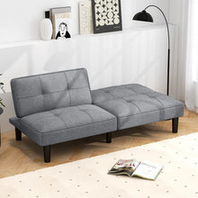 Load image into Gallery viewer, Costway Gray Sofa Bed Futon with 6-Position Adjustment - Suitable for Bedroom and Study