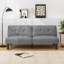 Load image into Gallery viewer, Costway Gray Sofa Bed Futon with 6-Position Adjustment - Suitable for Bedroom and Study