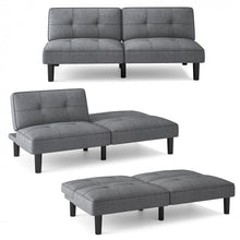 Load image into Gallery viewer, Costway Gray Sofa Bed Futon with 6-Position Adjustment - Suitable for Bedroom and Study