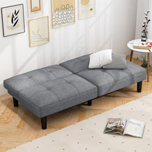 Load image into Gallery viewer, Costway Gray Sofa Bed Futon with 6-Position Adjustment - Suitable for Bedroom and Study
