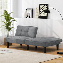 Load image into Gallery viewer, Costway Gray Sofa Bed Futon with 6-Position Adjustment - Suitable for Bedroom and Study