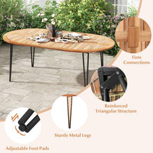Load image into Gallery viewer, Outdoor Oval Dining Table with Umbrella Hole - Suitable for Patio, Backyard, and Garden
