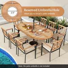 Load image into Gallery viewer, Outdoor Oval Dining Table with Umbrella Hole - Suitable for Patio, Backyard, and Garden