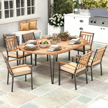 Load image into Gallery viewer, Outdoor Oval Dining Table with Umbrella Hole - Suitable for Patio, Backyard, and Garden