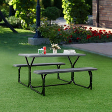 Load image into Gallery viewer, Costway Outdoor Patio Metal Base Picnic Table and Bench Set