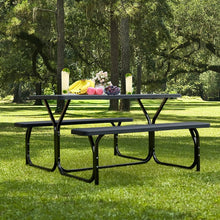 Load image into Gallery viewer, Costway Outdoor Patio Metal Base Picnic Table and Bench Set