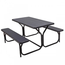 Load image into Gallery viewer, Costway Outdoor Patio Metal Base Picnic Table and Bench Set
