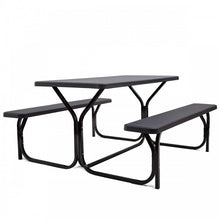 Load image into Gallery viewer, Costway Outdoor Patio Metal Base Picnic Table and Bench Set