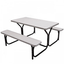 Load image into Gallery viewer, Costway Outdoor Patio Metal Base Picnic Table and Bench Set