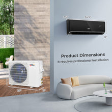 Load image into Gallery viewer, 12000 BTU 22 SEER2 208-230V 4-in-1 Black Mini Split Air Conditioner with WiFi Mobile Control