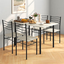 Load image into Gallery viewer, Modern Minimalist Dining Room Table Sets - 5-Piece Set with 4 Metal Chairs - Suitable for Kitchen and Restaurant